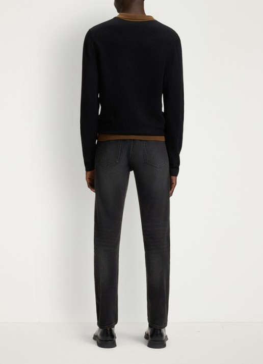 HUGO 734 slim fit jeans met gekleurde wassing - detail 2 zwart