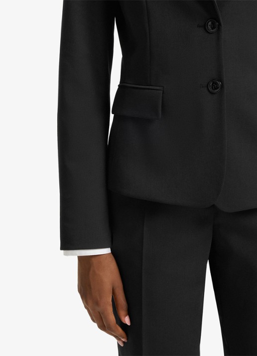 HUGO Aredana blazer in wolblend met schoudervulling - detail 6 zwart