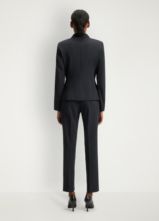 HUGO Aredana blazer in wolblend met schoudervulling - achterkant donkerblauw