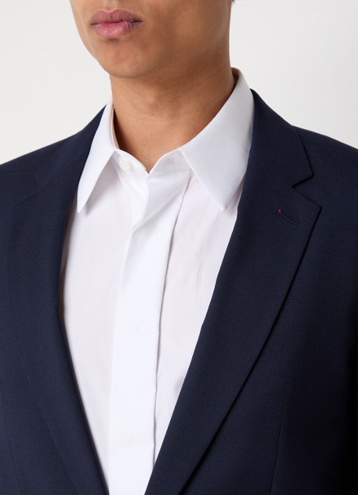 HUGO Arti/Hesten slim fit 3-delig pak in scheerwolblend - detail 8 donkerblauw