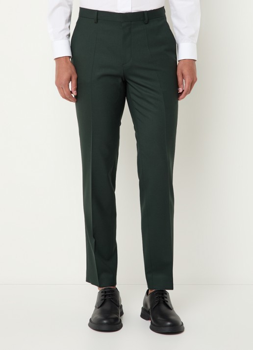 HUGO Arti-Hesten253X slim fit 2-delig pak in scheerwolblend - detail 5 groen