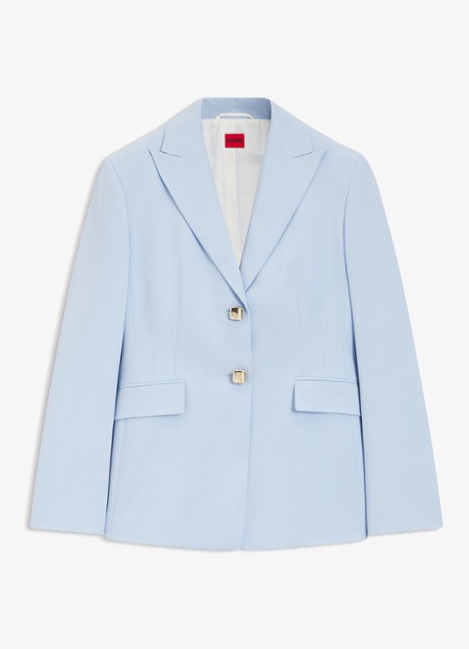 HUGO Asmalla regular fit blazer met klepzakken - voorkant open blue-476 / blauw