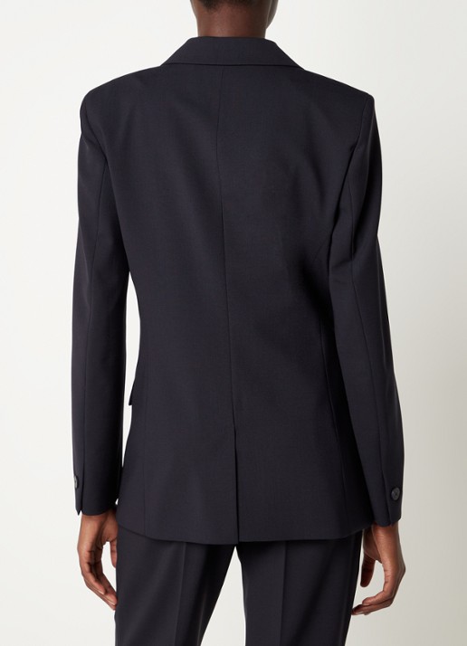 HUGO Atana blazer in wolblend met klepzakken - achterkant 3 donkerblauw