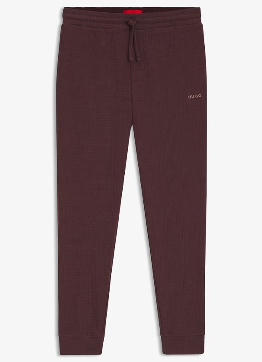 HUGO Austin pyjamabroek met steekzakken - voorkant roodbruin