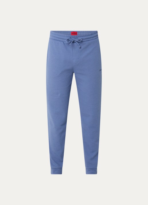 HUGO Austin pyjamabroek met steekzakken - voorkant staalblauw