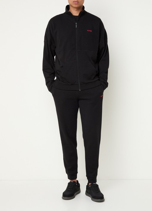 HUGO Austin pyjamabroek met steekzakken - voorkant 2 zwart