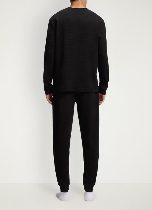 HUGO Austin pyjamatop met logo - achterkant 5 zwart