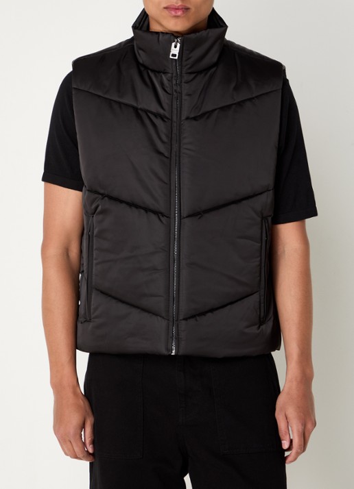 HUGO Berolino2531 gewatteerde bodywarmer met ritszakken - detail 3 zwart
