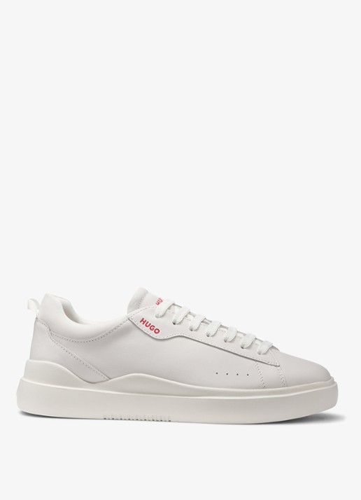 HUGO Blake sneaker van leer  - voorkant 4 gebroken wit