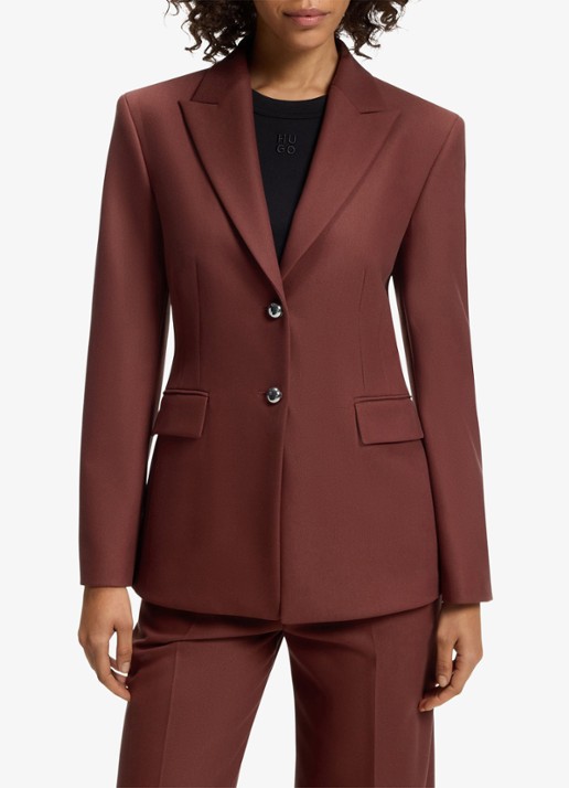 HUGO Blazer met klepzakken - detail bruin