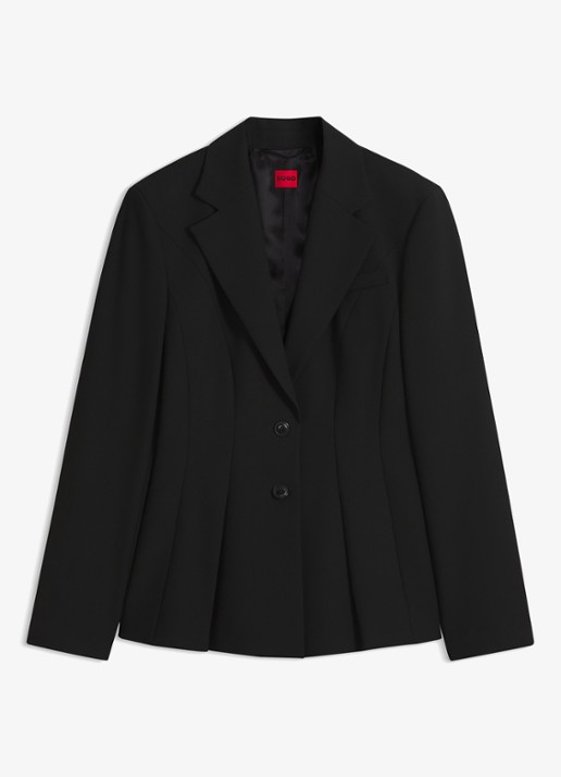 HUGO Blazer met peplum zoom  - voorkant 5 zwart