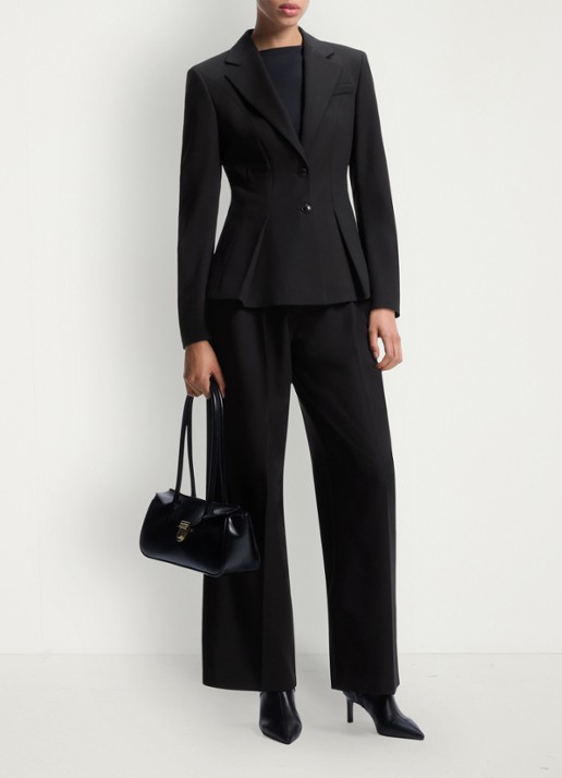 HUGO Blazer met peplum zoom  - voorkant 6 zwart