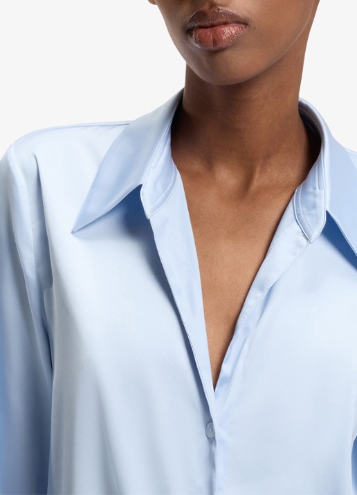 HUGO Blouse met geknoopt detail - detail 7 open blue-476 / blauw
