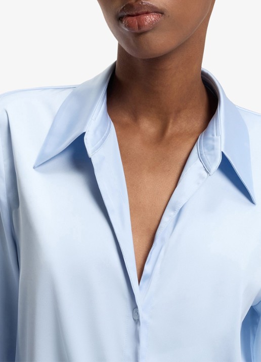 HUGO Blouse met geknoopt detail - detail 10 open blue-476 / blauw
