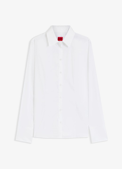 HUGO Blouse met kraag - voorkant wit