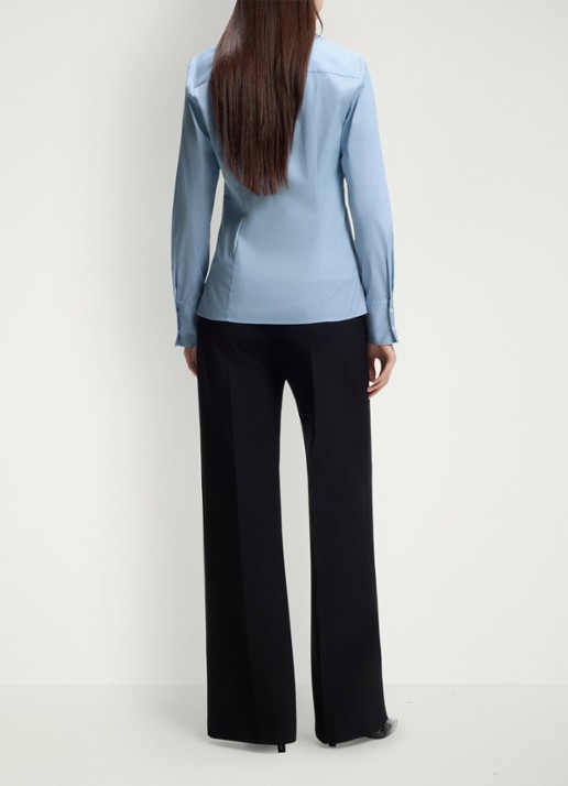 HUGO Blouse met kraag - achterkant lichtblauw