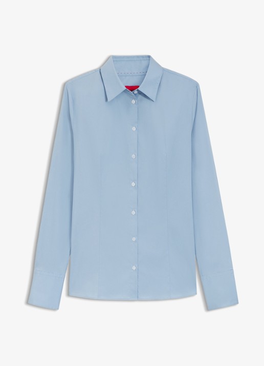 HUGO Blouse met kraag - voorkant 5 lichtblauw