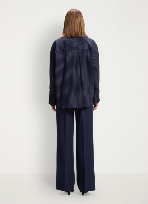 HUGO Blouse met krijtstreep - achterkant 3 donkerblauw
