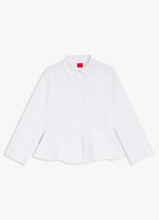 HUGO Blouse met peplum - voorkant wit