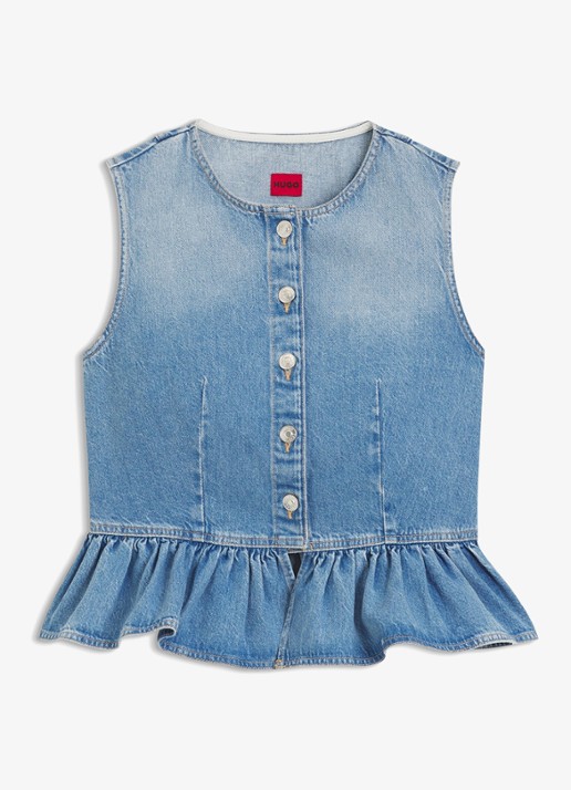 HUGO Blouse met peplum - voorkant jeans