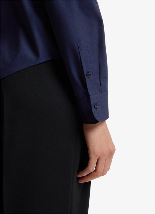 HUGO Blouse van katoen - detail 6 donkerblauw