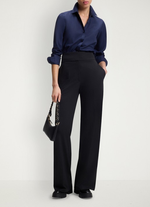 HUGO Blouse van katoen - voorkant 2 donkerblauw