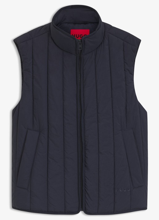 HUGO Bodywarmer met steekzakken - voorkant donkerblauw