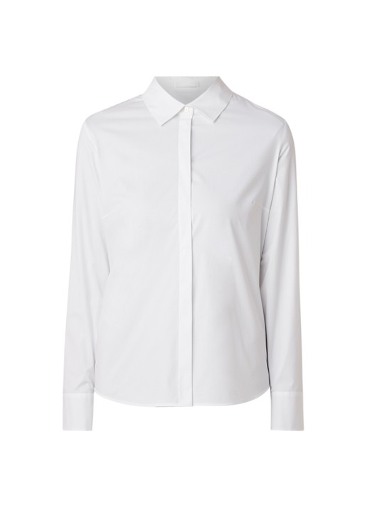 HUGO BOSS Bane blouse van katoen - voorkant 3 wit