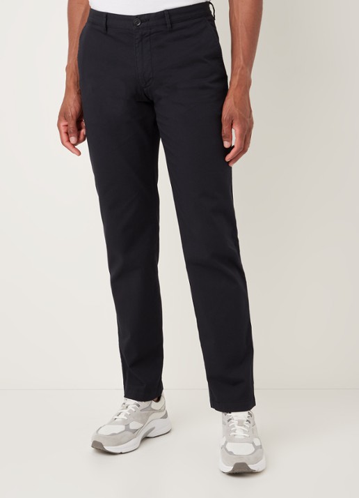 HUGO BOSS Crigan3-D Straight fit chino met stretch - detail donkerblauw