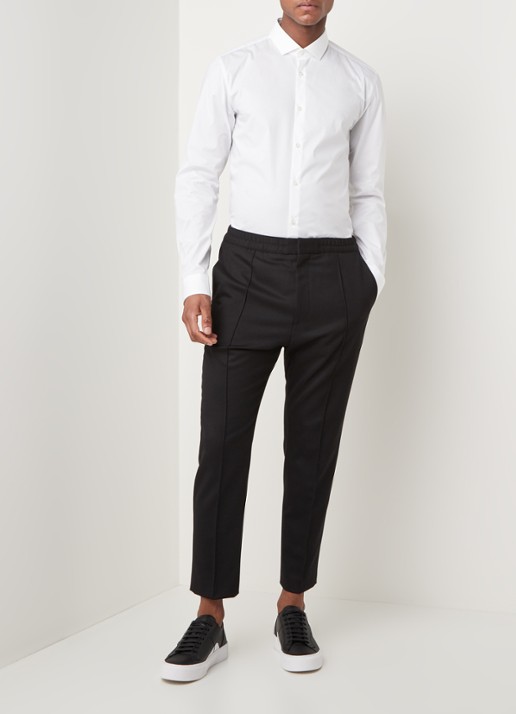 HUGO BOSS Erondo Extra slim fit overhemd met stretch - voorkant 4 wit