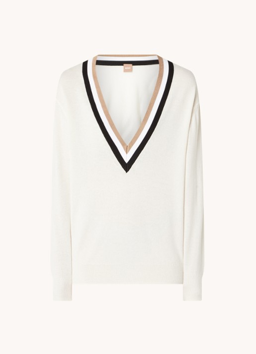 HUGO BOSS Felipina fijngebreide pullover in kasjmierblend met V-hals