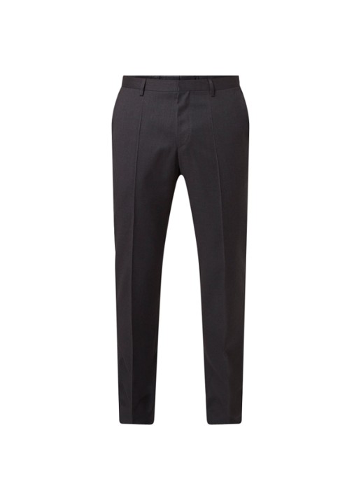 HUGO BOSS Gibson_cyl slim fit pantalon van scheerwol - voorkant 5 grijs