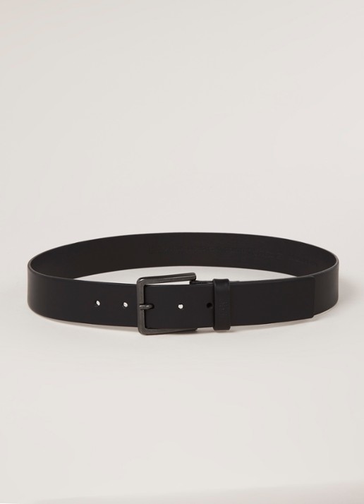 HUGO BOSS Gionio riem van leer  - voorkant 3 zwart