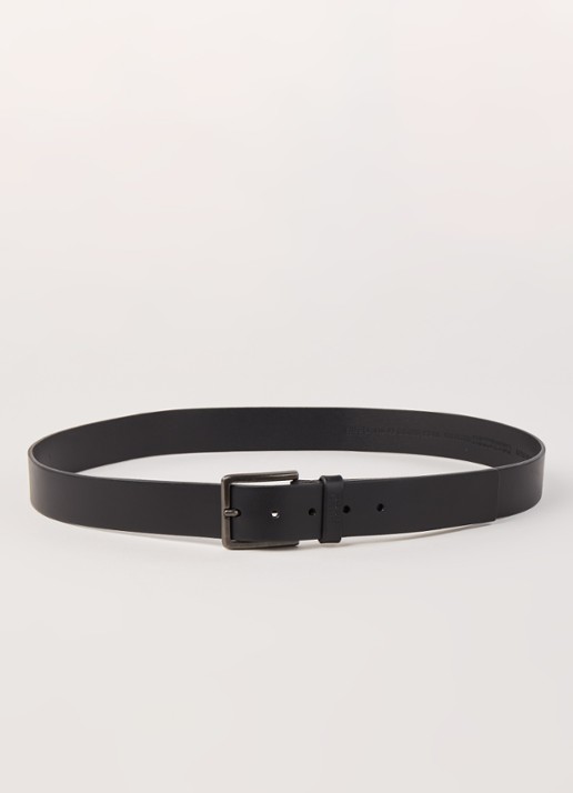 HUGO BOSS Gionio riem van leer  - voorkant 2 zwart