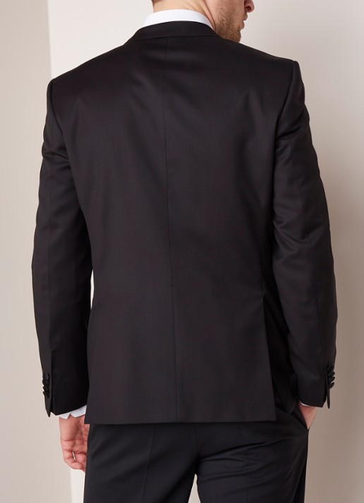 HUGO BOSS Halwod regular fit colbert met revers van satijn - achterkant zwart
