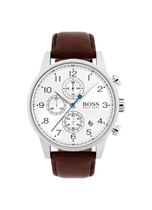 HUGO BOSS Horloge Navigator HB1513495 - voorkant bruin
