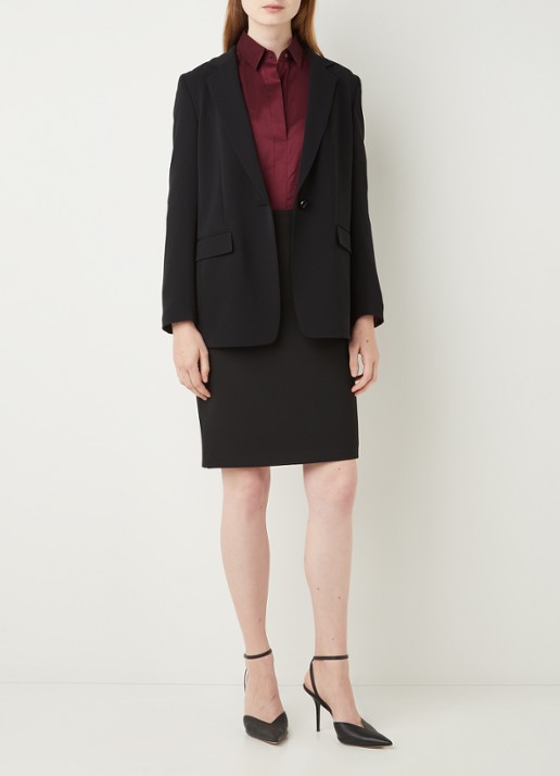 HUGO BOSS Jocalua blazer met klepzakken - voorkant 2 zwart
