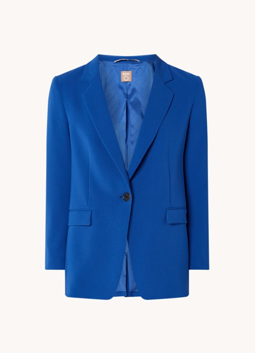 HUGO BOSS Jocalua blazer met klepzakken - voorkant kobaltblauw
