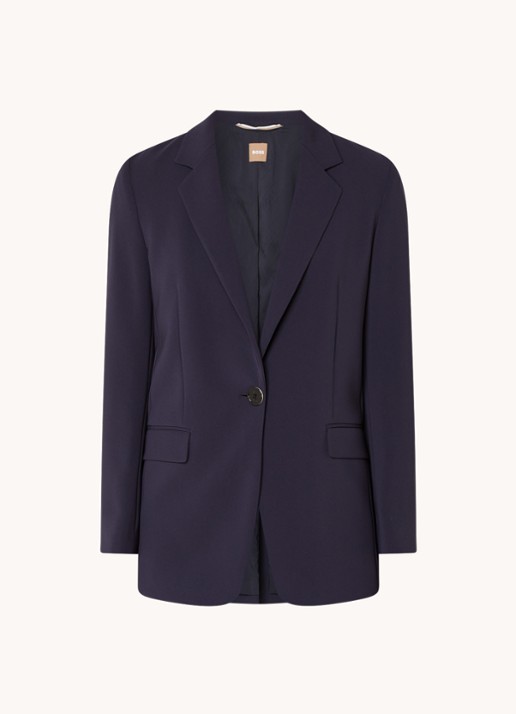 HUGO BOSS Jocalua blazer met klepzakken - voorkant donkerblauw
