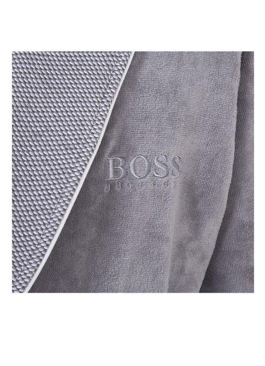 HUGO BOSS LORD badjas van katoen - detail 3 grijs