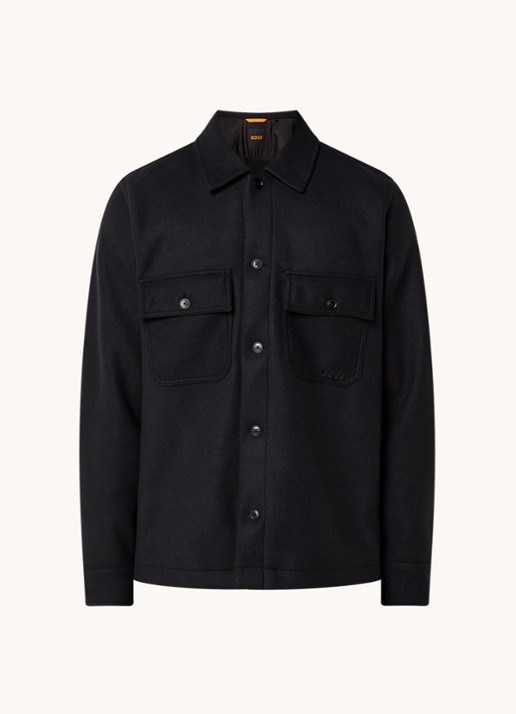 HUGO BOSS Lovvo overshirt van fleece met borstzakken