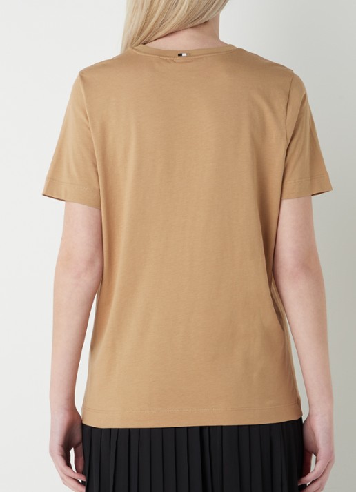 HUGO BOSS nte T-shirt met logoprint - achterkant camel