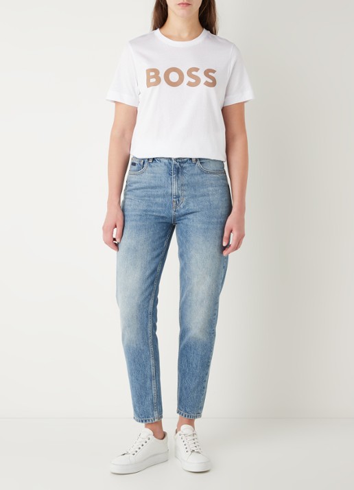 HUGO BOSS nte T-shirt met logoprint - voorkant 2 wit