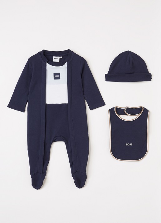 HUGO BOSS Set van babypak met muts en slab in giftbox 3-delig