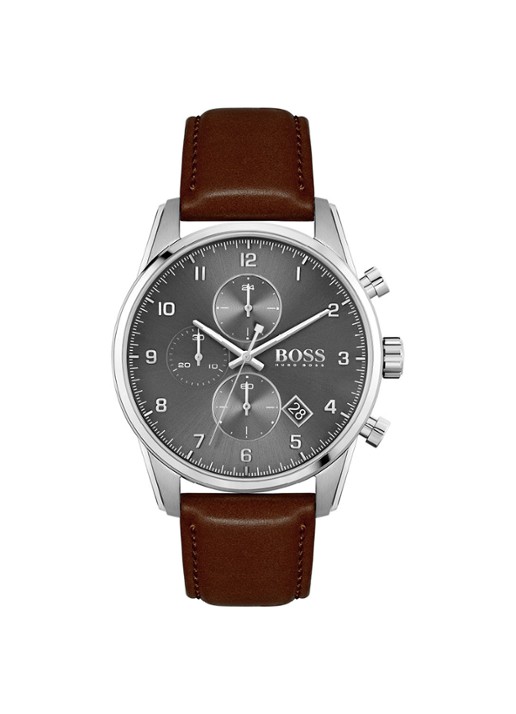 HUGO BOSS Skymaster horloge HB1513787 - voorkant zilver