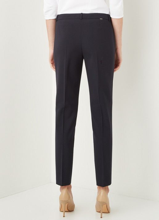 HUGO BOSS Tiluna mid waist slim fit cropped pantalon in wolblend - achterkant 4 undefined
