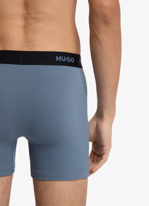 HUGO Boxershort met logoband in 3-pack - detail 3 donkerblauw