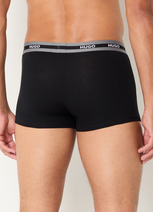 HUGO Boxershorts met logoband in 3-pack - achterkant 4 zwart