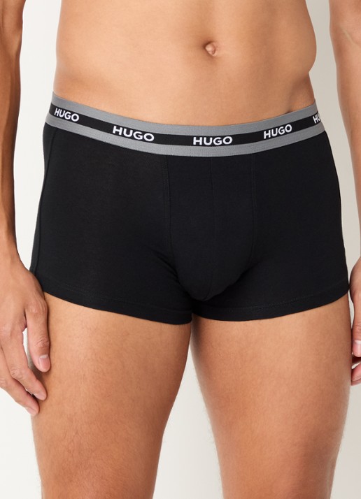 HUGO Boxershorts met logoband in 3-pack - detail 3 zwart