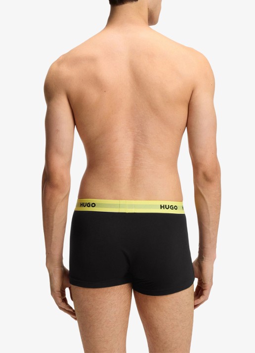 HUGO Boxershorts met logoband in 3-pack - achterkant 3 black-008 / zwart